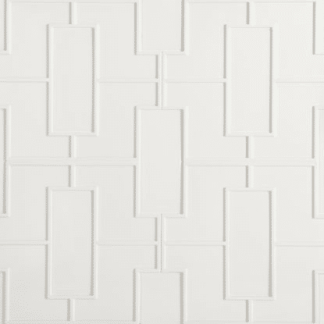 Studio Moderne - Ecru Gloss Crackle Fretwork Pattern Interlocking Field